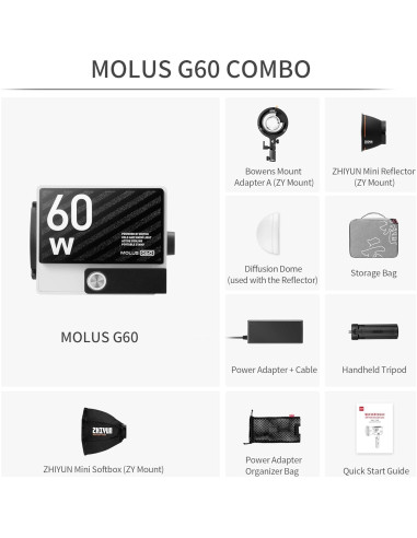 Luz LED Bi-Color Zhiyun MOLUS G60 60W 2700K-6500K