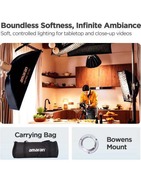Caja de Luz Amaran 60x90cm Softbox Plegable Bowens con Difusor