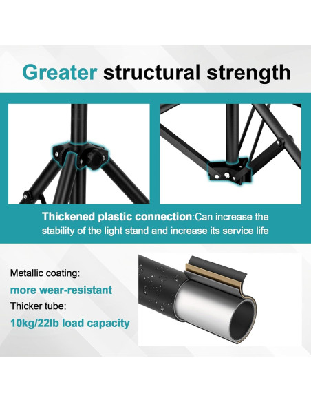 Soporte de Luz Ajustable EMART 100-300cm 10KG para Fotografía