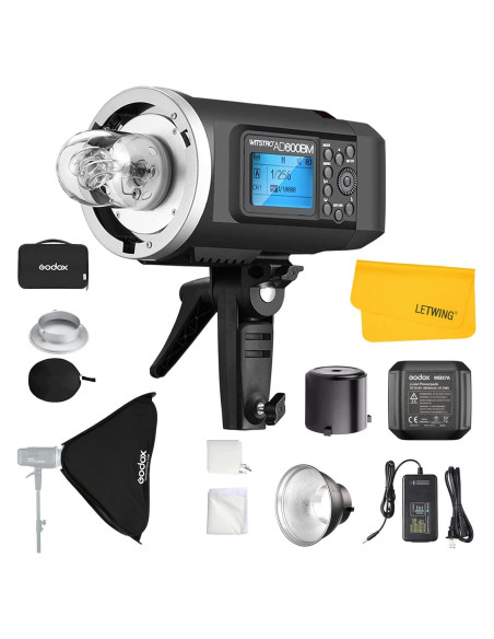 Flash Estroboscópico Godox AD600BM 600Ws con Softbox 80x80cm