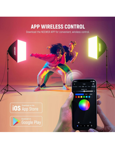 Bombilla LED RGB NEEWER 26W Control App 2700K-6500K E26