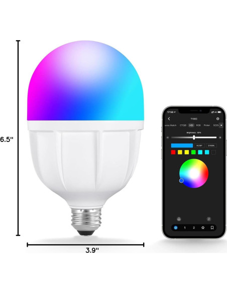 Bombilla LED RGB NEEWER 26W Control App 2700K-6500K E26