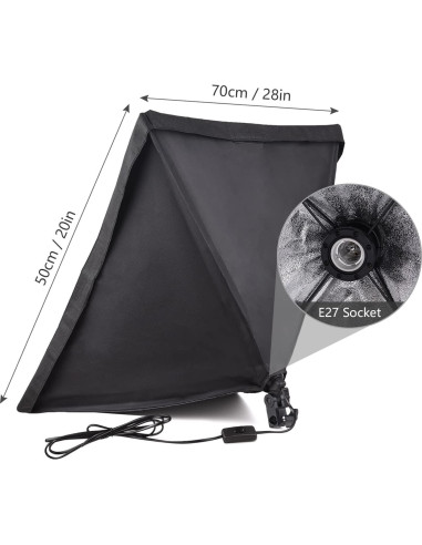 Kit de Iluminación Andoer Softbox 50x70cm con Soporte 2m