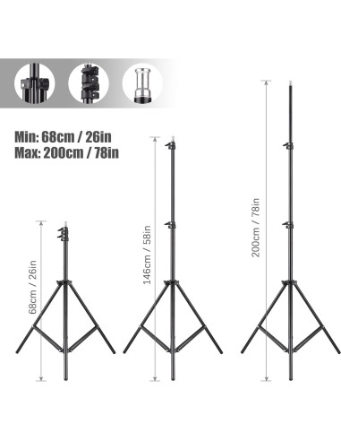 Kit de Iluminación Andoer Softbox 50x70cm con Soporte 2m