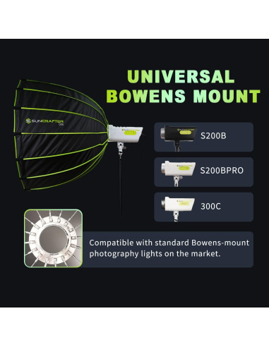 Softbox 90cm SUNCRAFTER con Montaje Bowens y Difusores