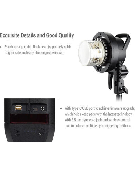 Flash Godox AD600 Pro 600Ws TTL con Softbox 80cm y Reflector