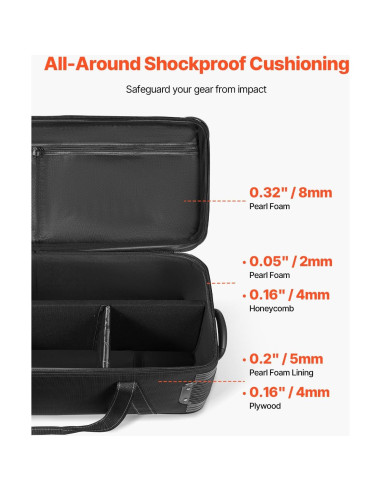 Estuche de Equipo de Estudio VEVOR con Ruedas y Compartimentos