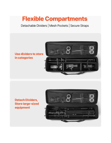 Estuche de Equipo de Estudio VEVOR con Ruedas y Compartimentos
