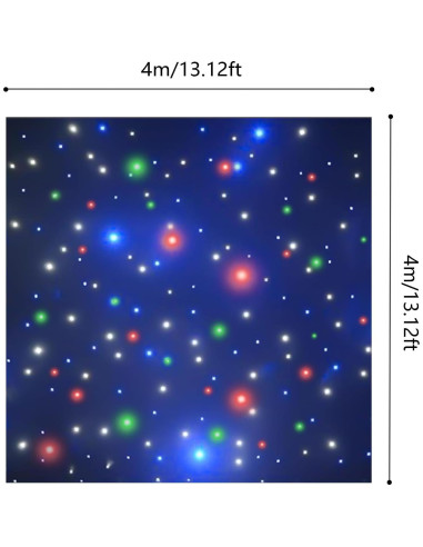 Fondo de Escenario LED LuuChain 3.96x3.96m Cortina Estrellada