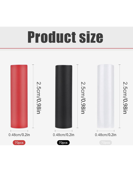 210 Puntas de Cuerdas de Zapatos Mikovivi - 3 Colores, 0.48x2.5cm