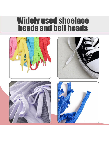 210 Puntas de Cuerdas de Zapatos Mikovivi - 3 Colores, 0.48x2.5cm