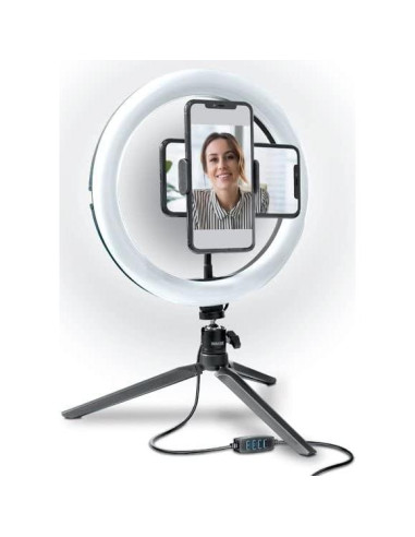 Luz de Anillo LED Bower 25.4 cm Regulable 3 Modos USB