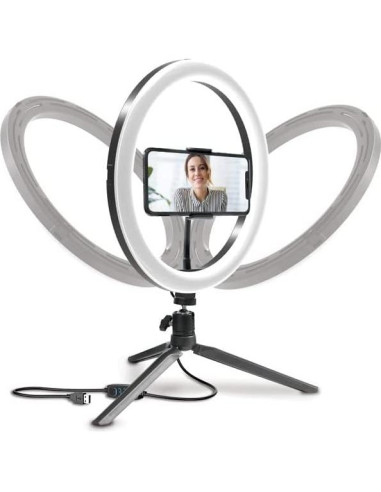 Luz de Anillo LED Bower 25.4 cm Regulable 3 Modos USB