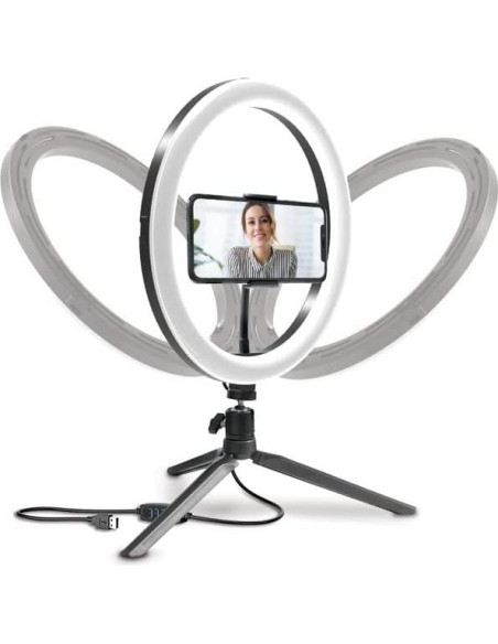 Luz de Anillo LED Bower 25.4 cm Regulable 3 Modos USB