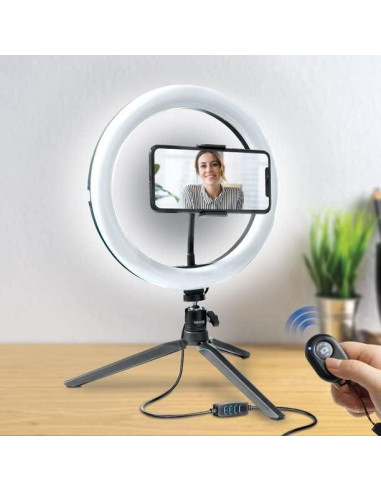 Luz de Anillo LED Bower 25.4 cm Regulable 3 Modos USB