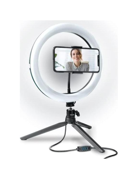 Luz de Anillo LED Bower 25.4 cm Regulable 3 Modos USB