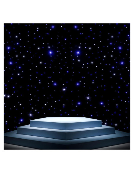 Telón LED 3m x 6m WUPYI Cielo Estrellado Azul y Blanco DMX