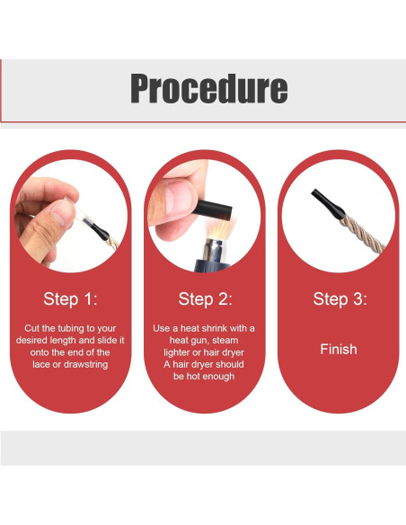 210 Puntas de Cuerdas de Zapatos Mikovivi - 3 Colores, 0.48x2.5cm