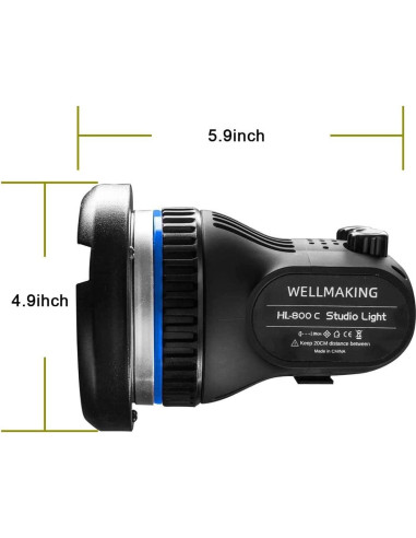 Luz LED Portátil WELLMAKING 80W Regulable 5600K CRI 98