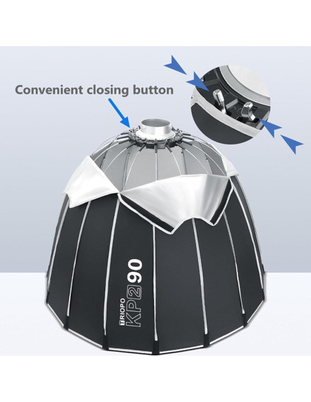 Softbox Parabólico 70cm Triopo Montaje Bowens con Rejilla