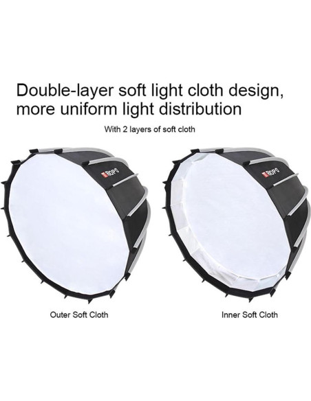 Softbox Parabólico 70cm Triopo Montaje Bowens con Rejilla