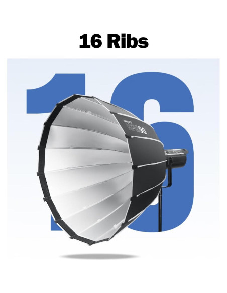 Softbox Parabólico 70cm Triopo Montaje Bowens con Rejilla