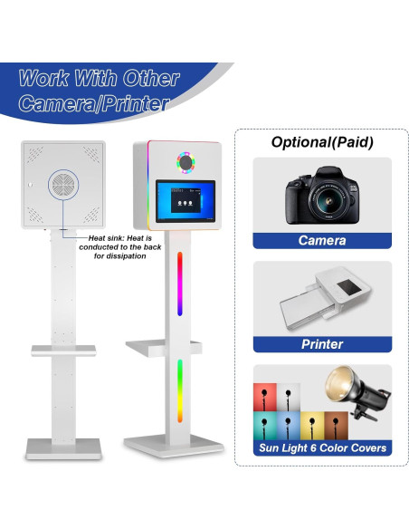 Cabina de Selfie Enwozp 15.6" con Luz de Anillo y Estuche