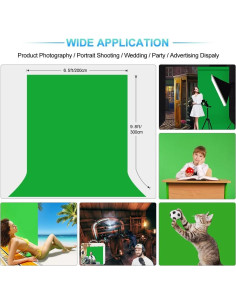 Fondo de Pantalla Verde JEBUTU 1.92 x 3.05 m con Soporte 2