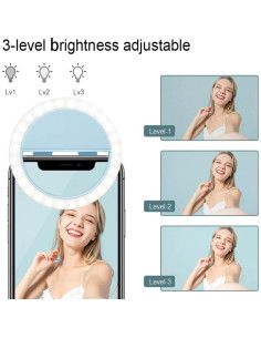 Anillo de Luz LED Clip On para Selfies Technology Co 3 Modos 2
