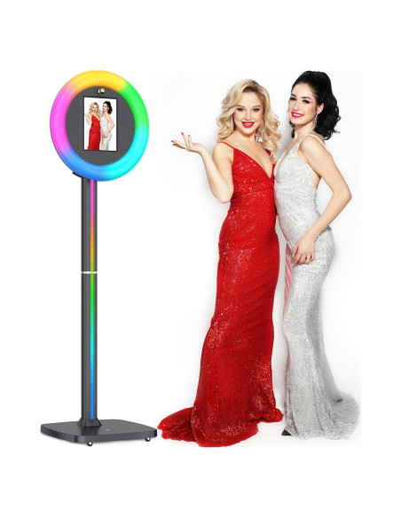 Cabina de fotos portátil Aorsipt S2 para iPad 10.2-13" con anillo de luz