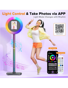 Cabina de fotos portátil Aorsipt S2 para iPad 10.2-13" con anillo de luz 2