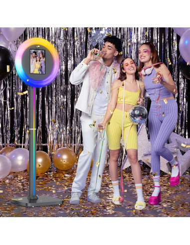 Cabina de fotos portátil Aorsipt S2 para iPad 10.2-13" con anillo de luz