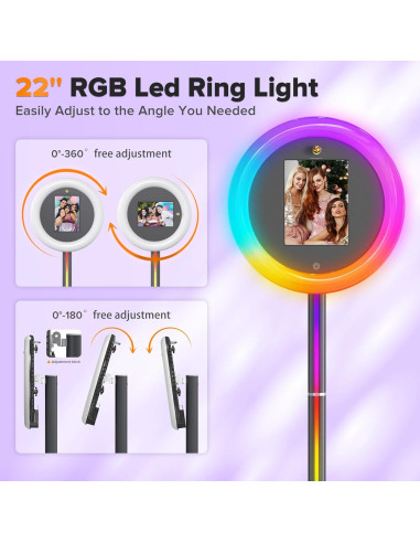 Cabina de Fotos Portátil Aorsipt S2 con Anillo de Luz 55.9cm