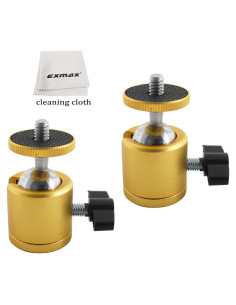 Cabezal de bola mini EXMAX dorado 1/4" para cámara DSLR