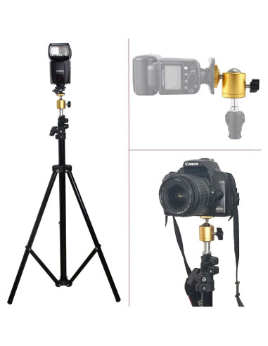 Cabezal de bola mini EXMAX dorado 1/4" para cámara DSLR