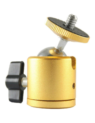 Cabezal de bola mini EXMAX dorado 1/4" para cámara DSLR