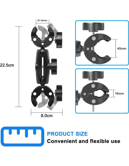 Super Clamp Doble Abrazadera SRUIM para Cámara 0.37 kg