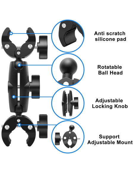 Super Clamp Doble Abrazadera SRUIM para Cámara 0.37 kg
