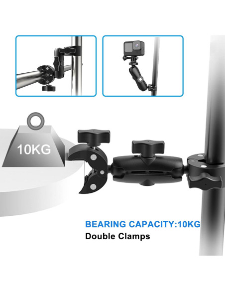 Super Clamp Doble Abrazadera SRUIM para Cámara 0.37 kg