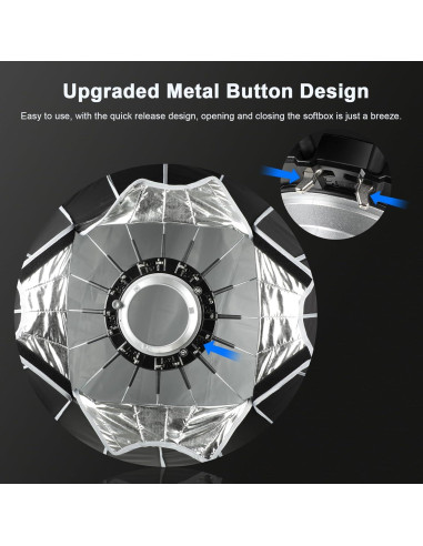 Softbox Parabólico JYJZPB 90cm con Difusores y Rejilla