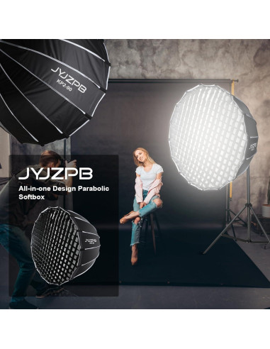 Softbox Parabólico JYJZPB 90cm con Difusores y Rejilla