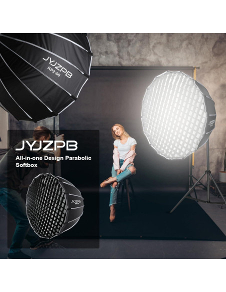 Softbox Parabólico JYJZPB 90cm con Difusores y Rejilla