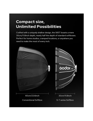 Godox Softbox S65T 65cm Paraguas Rápido con Rejilla - Portátil