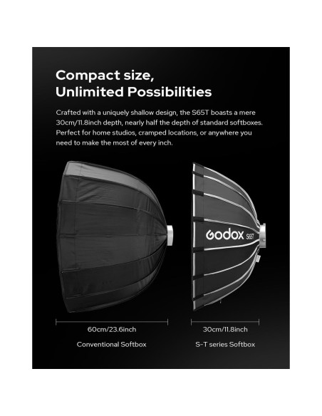 Godox Softbox S65T 65cm Paraguas Rápido con Rejilla - Portátil