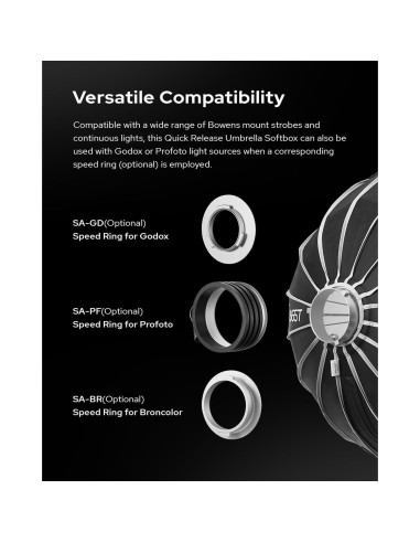 Godox Softbox S65T 65cm Paraguas Rápido con Rejilla - Portátil