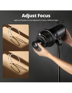 Foco Profesional AMBITFUL AL-16 con Snoot y 16 Tarjetas GOBO 2