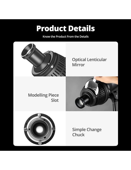 Foco Profesional AMBITFUL AL-16 con Snoot y 16 Tarjetas GOBO