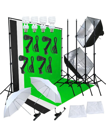Kit de Iluminación Estudio Linco Pheno 3 en 1 con Soporte 9x10m