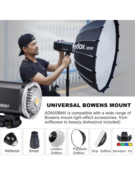 Flash Estroboscópico Godox AD600BMII 600Ws con Batería 8940mAh