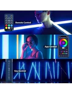 Barra de Luz LED RGB Lookmein 0.85 m con Soporte y Batería 2